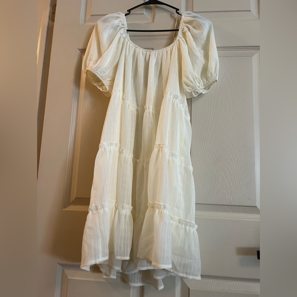 Cream peplum dress